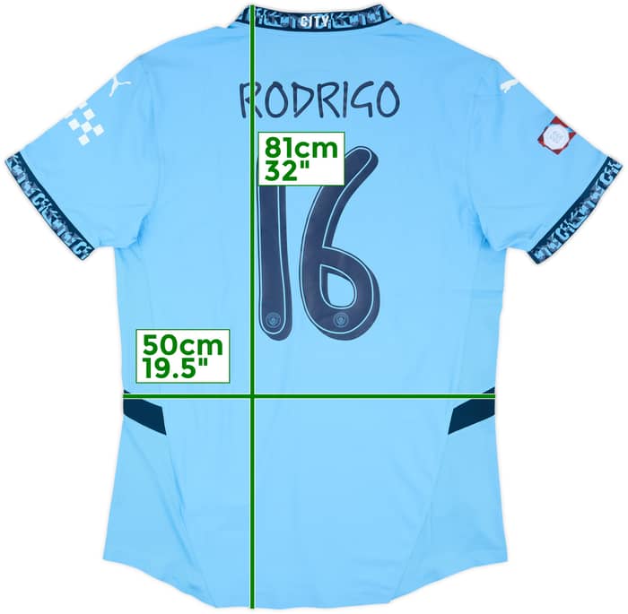 2024-25 Manchester City Match Issue Community Shield Home Shirt Rodrigo #16
