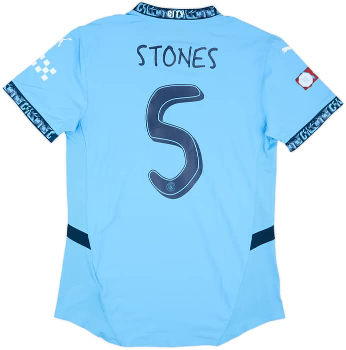 2024-25 Manchester City Match Issue Community Shield Home Shirt Stones #5