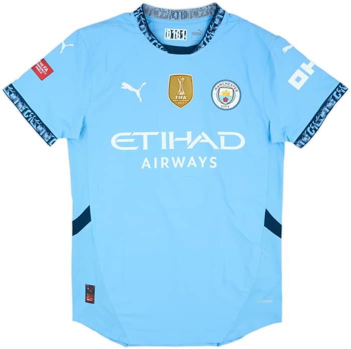 2024-25 Manchester City Match Issue Community Shield Home Shirt Stones #5