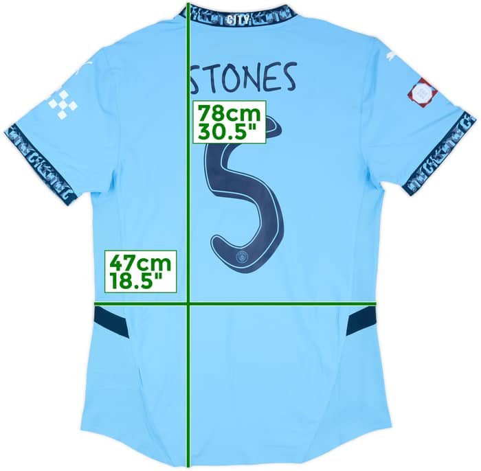 2024-25 Manchester City Match Issue Community Shield Home Shirt Stones #5