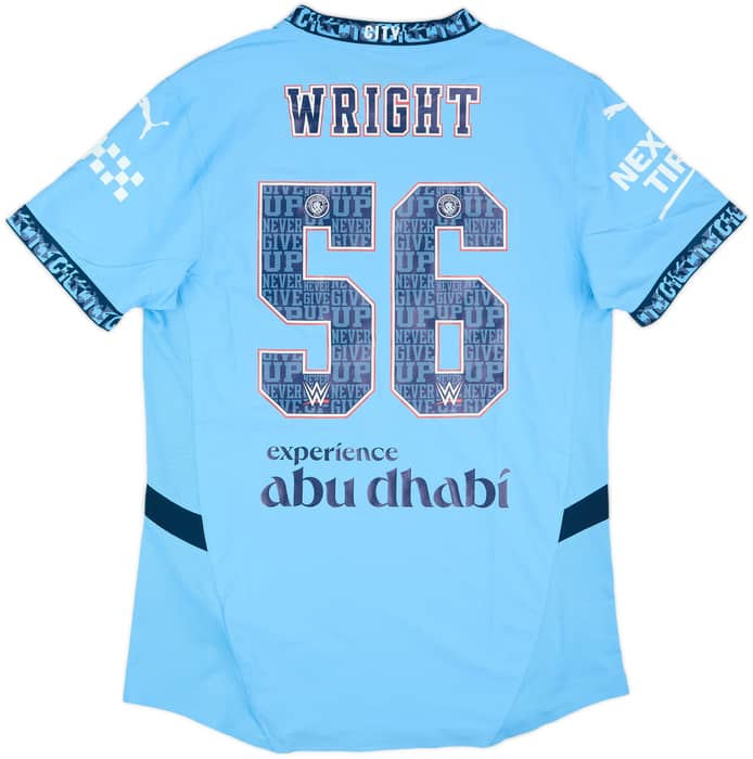 2024-25 Manchester City Match Issue Home Shirt Wright #56