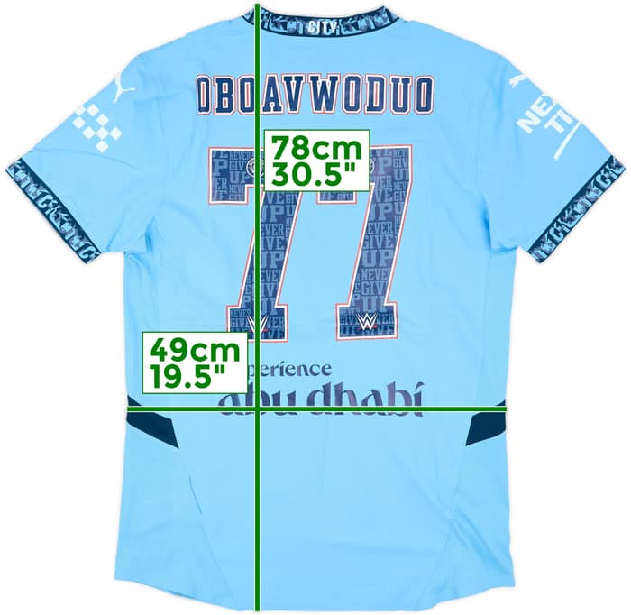 2024-25 Manchester City Match Issue Home Shirt Oboavwoduo #77