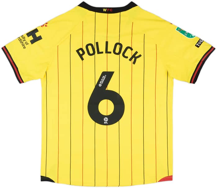 2024-25 Watford Match Issue Carabao Cup Home Shirt Pollock #6