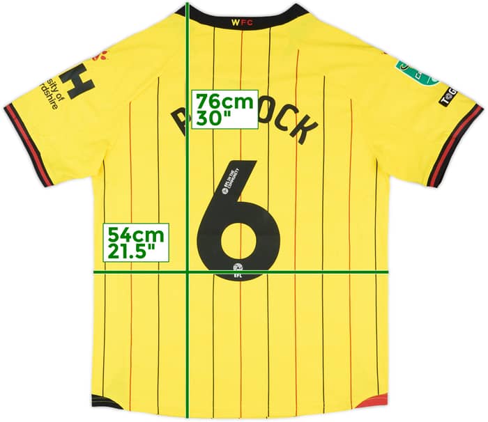 2024-25 Watford Match Issue Carabao Cup Home Shirt Pollock #6
