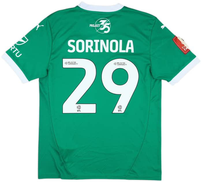 2024-25 Plymouth Match Issue FA Cup Home Shirt Sorinola #29