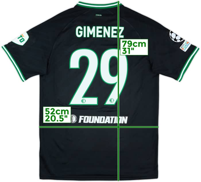 2024-25 Feyenoord Match Issue Champions League Away Shirt Gimenez #29