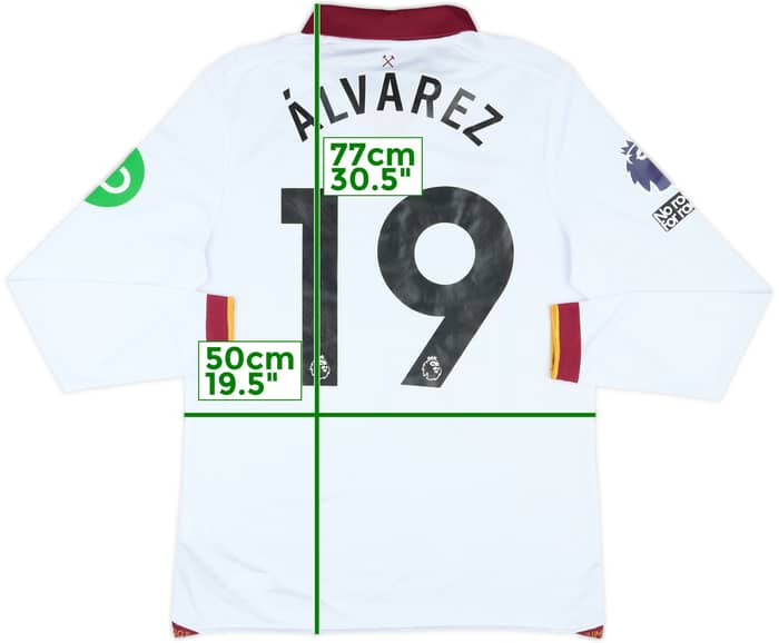 2024-25 West Ham Match Issue Third L/S Shirt Alvarez #19