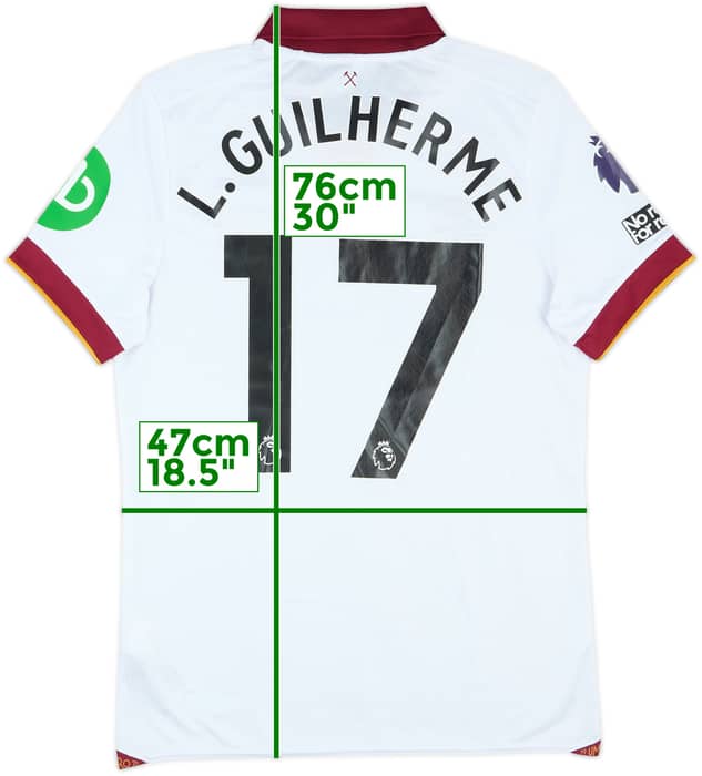 2024-25 West Ham Match Issue Third Shirt L.Guilherme #17