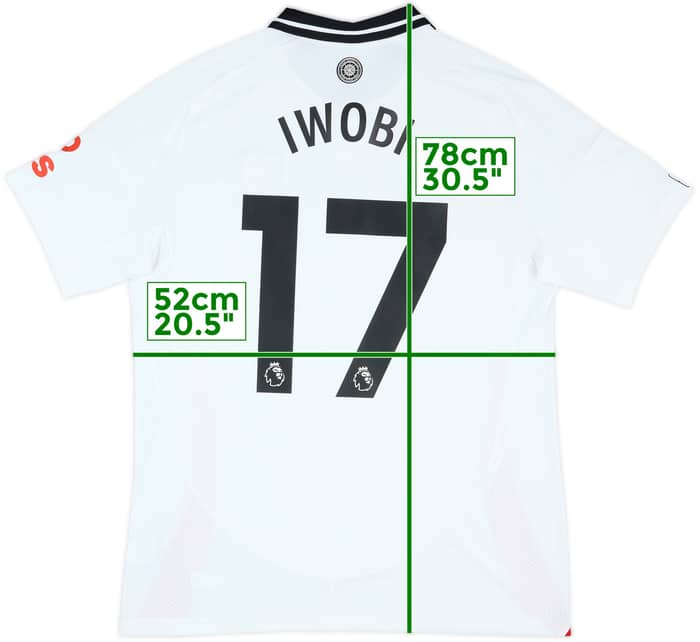 2024-25 Fulham Match Issue Home Shirt Iwobi #17