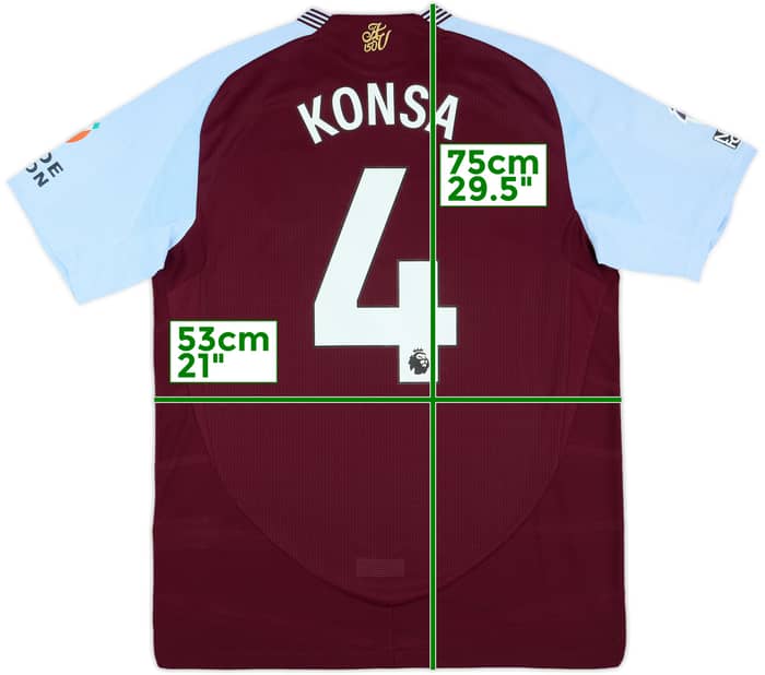 2024-25 Aston Villa Match Issue Home Shirt Konsa #4