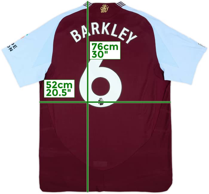 2024-25 Aston Villa Match Issue Home Shirt Barkley #6