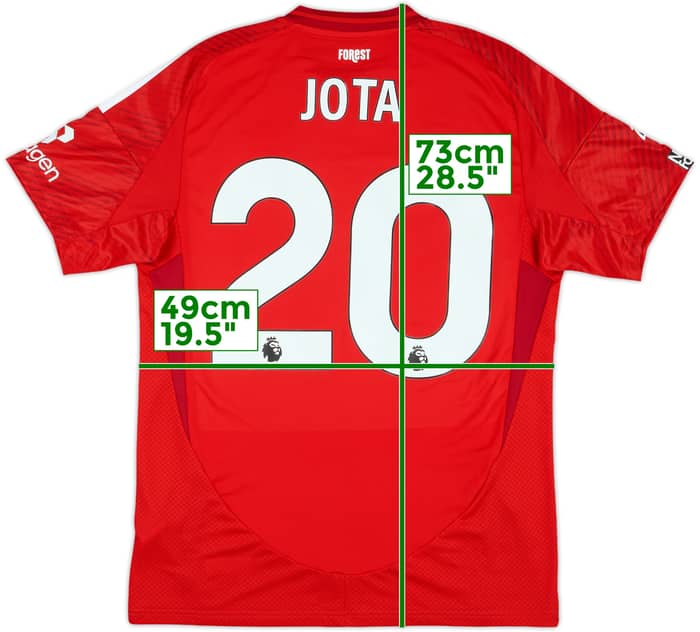2024-25 Nottingham Forest Match Issue Home Shirt Jota #20