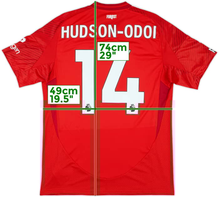 2024-25 Nottingham Forest Match Issue Home Shirt Hudson-Odoi #14