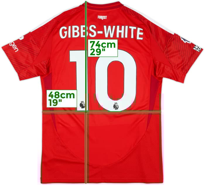 2024-25 Nottingham Forest Match Issue Home Shirt Gibbs-White #10