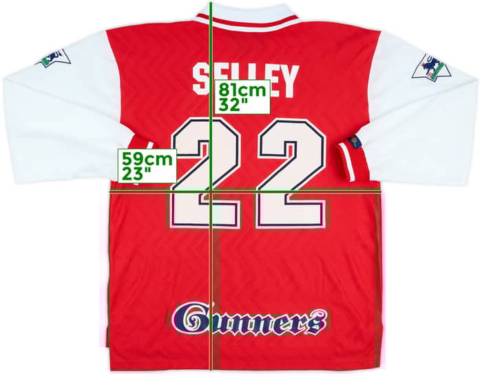 1996-97 Arsenal Match Issue Home L/S Shirt Selley #22
