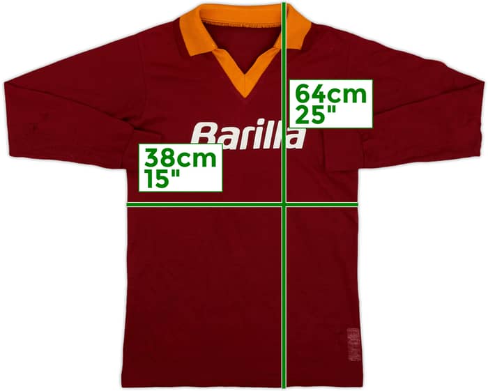 1982-83 Roma Home L/S Shirt #7 - 6/10 - (L.Boys)