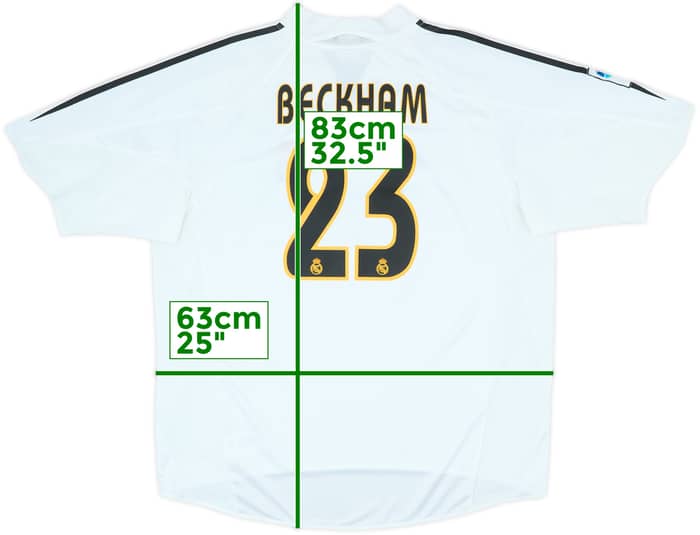 2004-05 Real Madrid Home Shirt Beckham #23 - 10/10 - (XL)