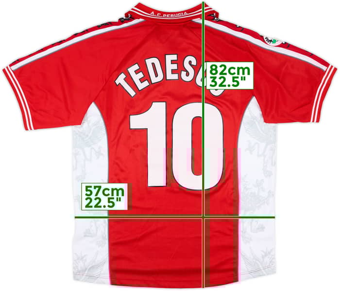 1999-00 Perugia Home Shirt Tedesco #10 - 8/10 - (L)