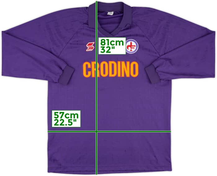1988-89 Fiorentina Home L/S Shirt #10 - 8/10 - (XL)