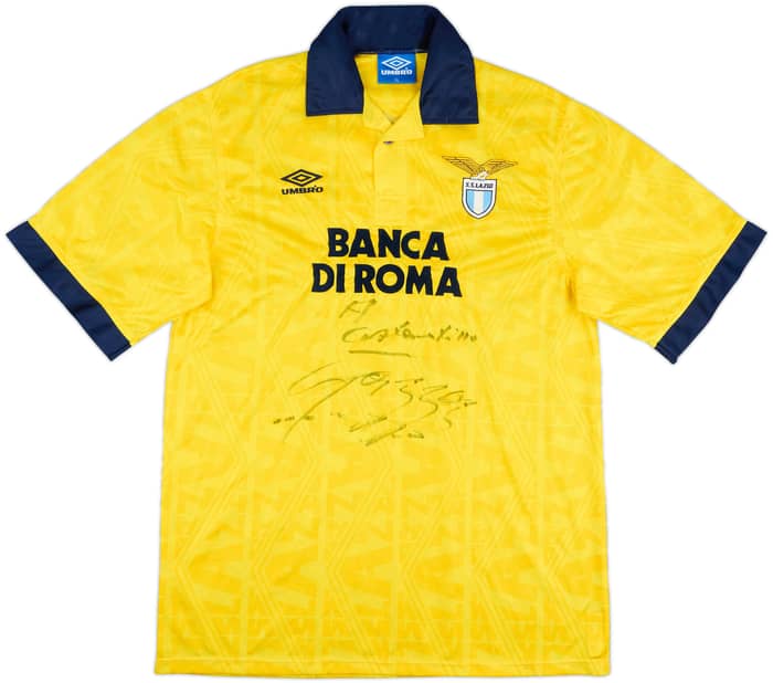 1993-94 Lazio Match Issue Signed Away Shirt #15