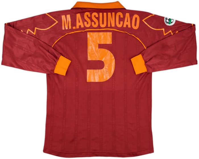1999-00 Roma Match Issue Home L/S Shirt M.Assuncao #5