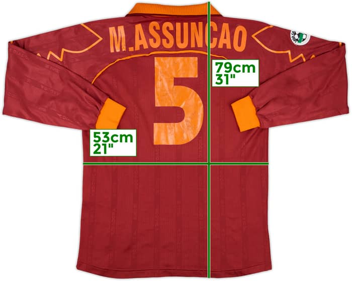 1999-00 Roma Match Issue Home L/S Shirt M.Assuncao #5