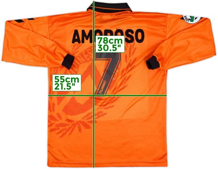 1997-98 Udinese Match Issue Third L/S Shirt Amoroso #7