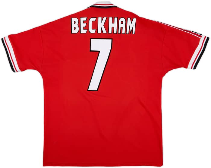 1998-00 Manchester United Home Shirt Beckham #7 - 8/10 - (XL)