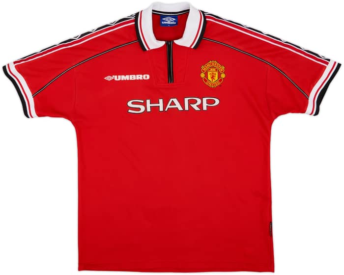 1998-00 Manchester United Home Shirt Beckham #7 - 8/10 - (XL)