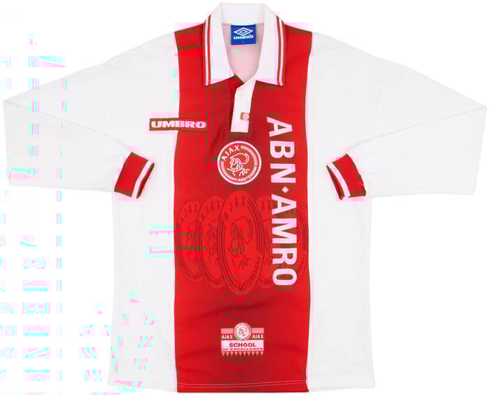 1997-98 Ajax Home L/S Shirt F.De Boer #4 - 10/10 - (L)