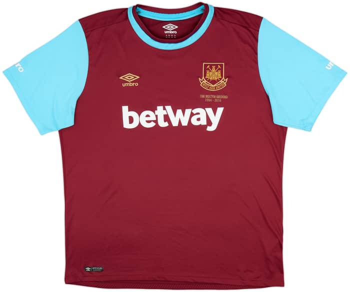 2015-16 West Ham 'Boleyn' Home Shirt Noble #16 - 8/10 - (XXL)