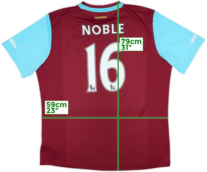 2015-16 West Ham 'Boleyn' Home Shirt Noble #16 - 8/10 - (XXL)