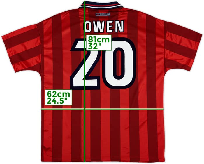 1997-99 England Away Shirt Owen #20 - 9/10 - (XL)