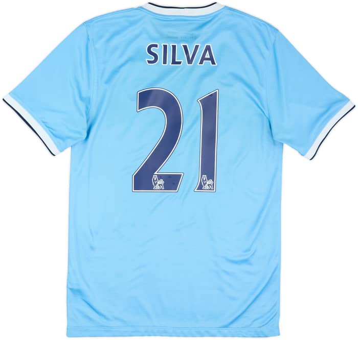 2013-14 Manchester City Home Shirt Silva #21 - 6/10 - (S)