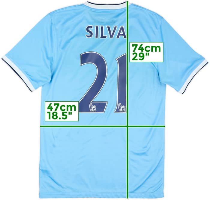 2013-14 Manchester City Home Shirt Silva #21 - 6/10 - (S)
