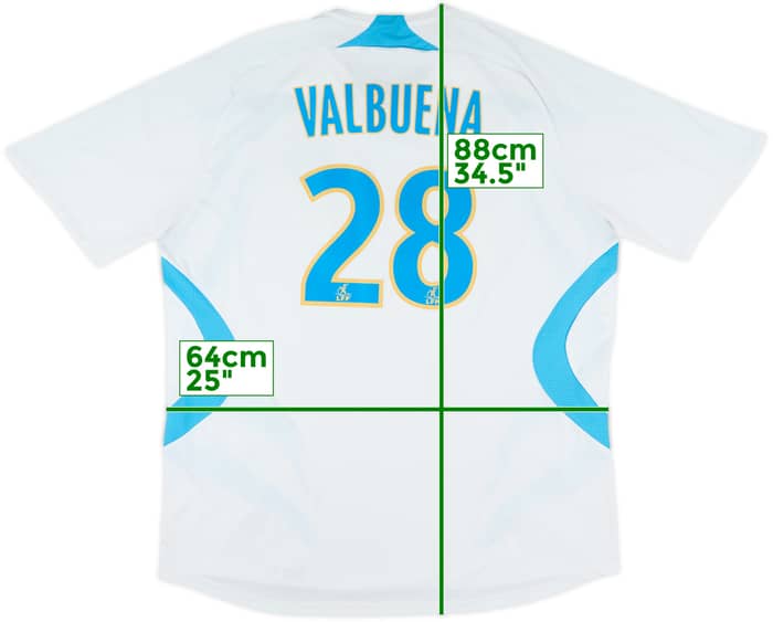 2007-08 Olympique Marseille Home Shirt Valbuena #28 - 7/10 - (3XL)