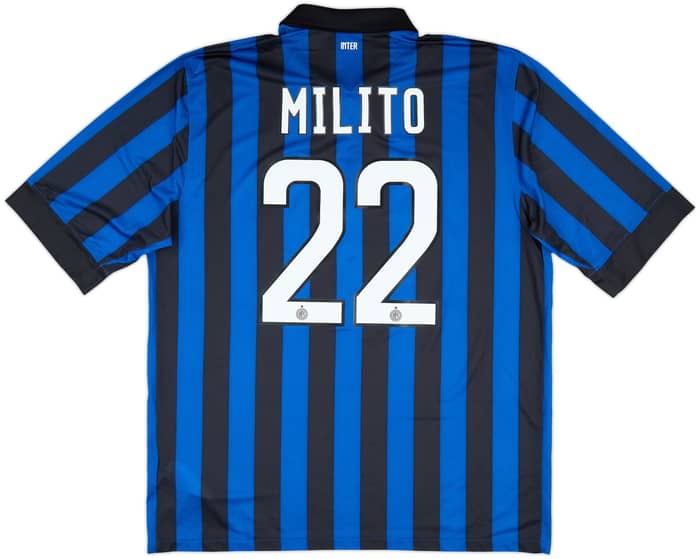 2011-12 Inter Milan Home Shirt Milito #22 (XL)