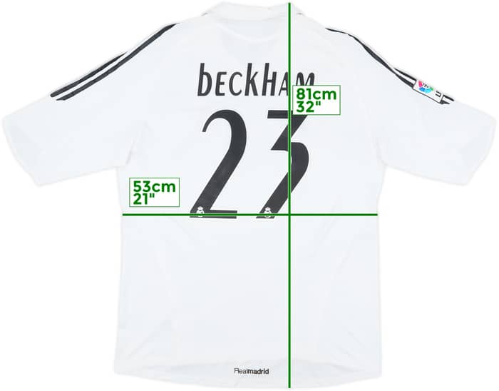 2005-06 Real Madrid Home Shirt Beckham #23 - 8/10 - (XL)