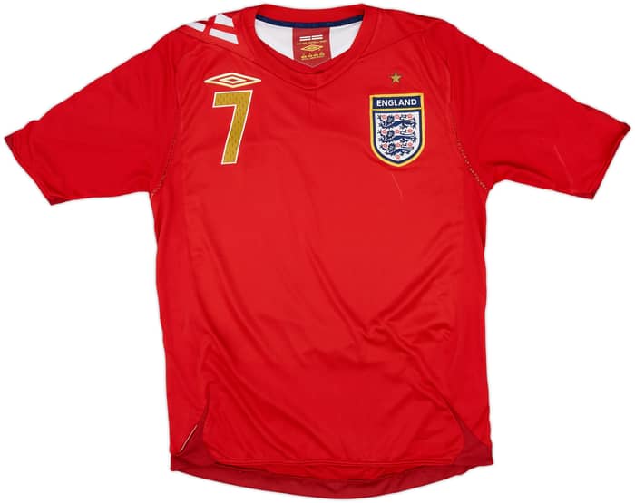 2006-08 England Away Shirt Beckham #7 - 6/10 - (S)