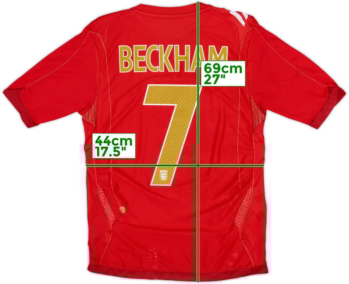 2006-08 England Away Shirt Beckham #7 - 6/10 - (S)