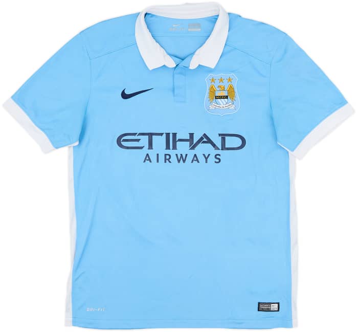2015-16 Manchester City Home Shirt Silva #21 - 8/10 - (M)