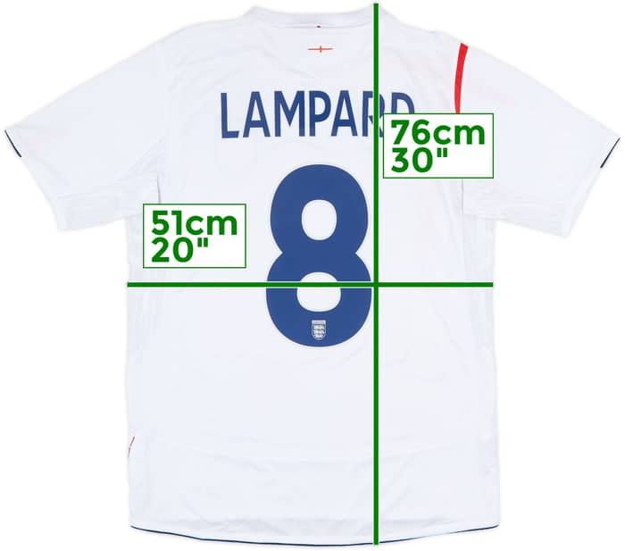 2005-07 England Home Shirt Lampard #8 - 6/10 - (M)