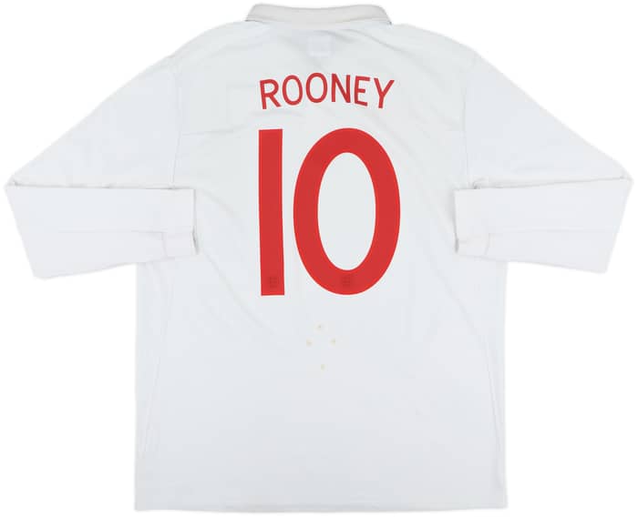 2009-10 England Home L/S Shirt Rooney #10 - 8/10 - (L)