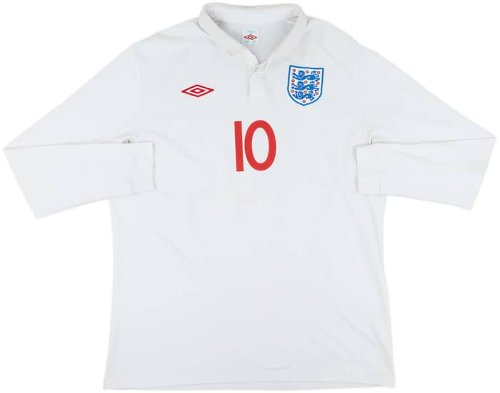 2009-10 England Home L/S Shirt Rooney #10 - 8/10 - (L)