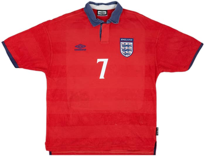 1999-01 England Away Shirt Beckham #7 - 5/10 - (L)
