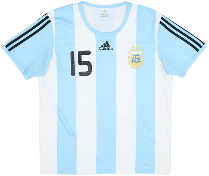 2007-09 Argentina Basic Home Shirt Messi #15 - 7/10 - (M)