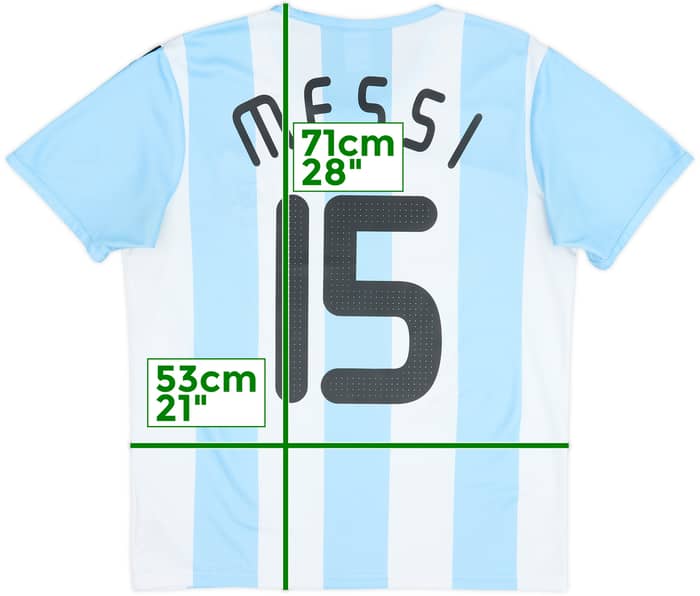2007-09 Argentina Basic Home Shirt Messi #15 - 7/10 - (M)