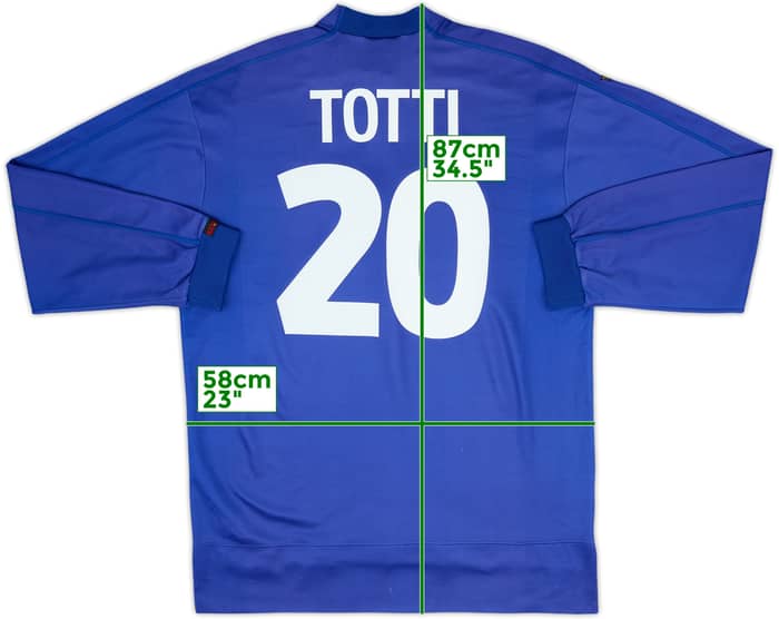 1998-99 Italy Home L/S Shirt Totti #20 - 7/10 - (XL)
