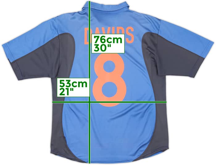 2000-02 Netherlands Away Shirt Davids #8 - 6/10 - (L)