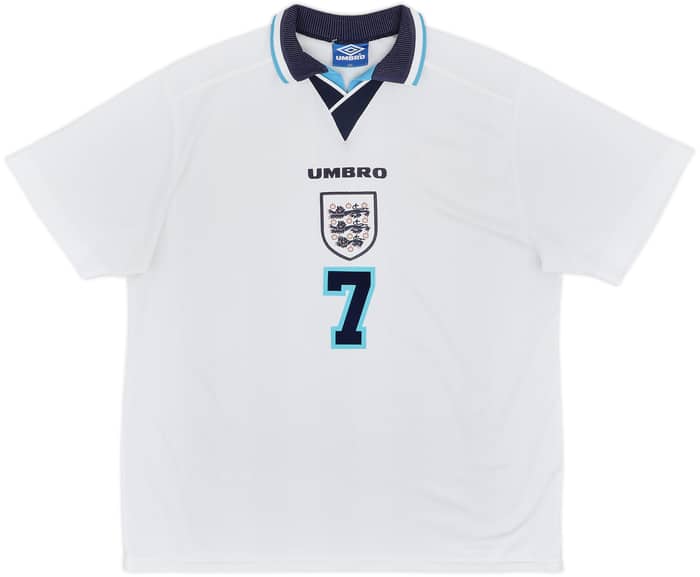 1995-97 England Home Shirt Beckham #7 - 10/10 - (XXL)